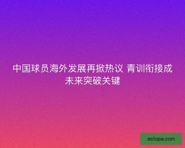 中国球员海外发展再掀热议 青训衔接成未来突破关键